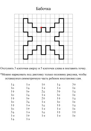 Геометрический диктант для дошкольников 6-7 лет