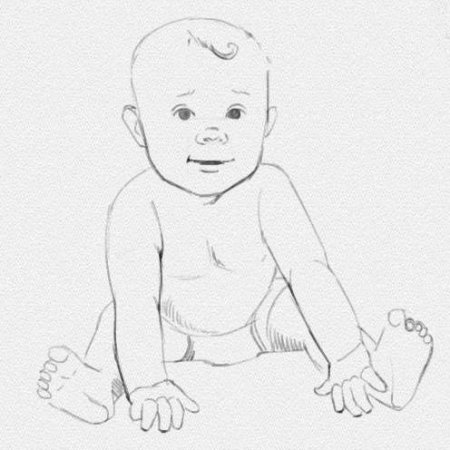 Набросок грудного ребенка