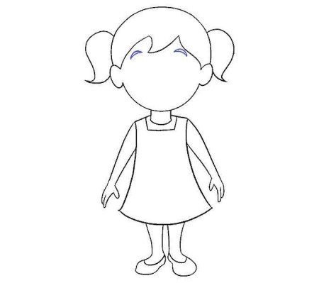 Схема рисования девочки для детей