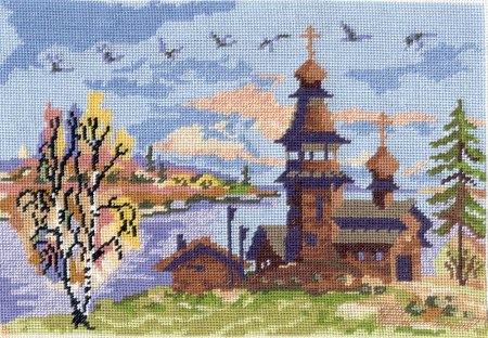 Рисование по клеточкам пейзаж