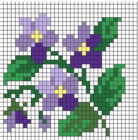 Рисунки по клеточкам цветы