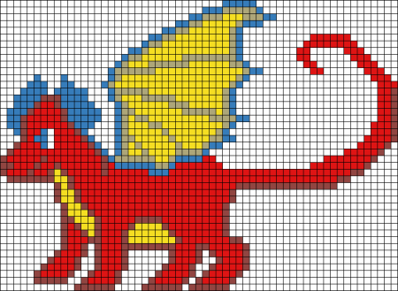 Рисование по клеткам дракон