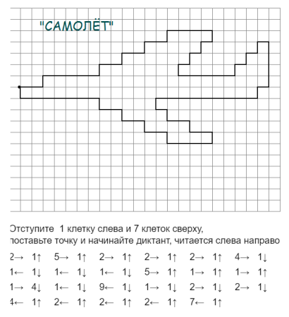 Геометрический диктант для дошкольников 6-7 лет