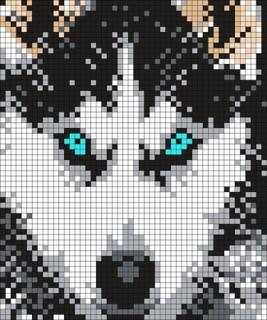 Рисование по клеточкам волк