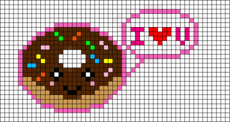 Рисование по клеткам пончик