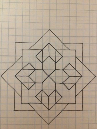 Объемные рисунки по клеткам