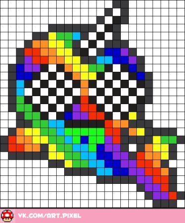 Рисование по клеточкам радужные