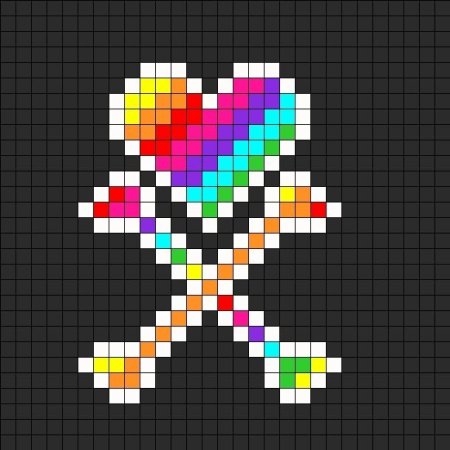Рисунки по клеточкам радужные