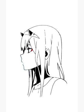 Zero two черно белая