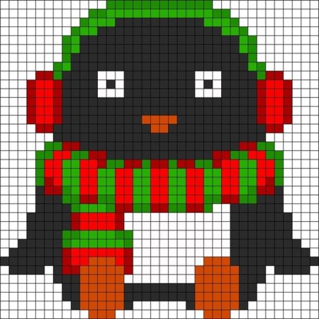 Рисунки по клеточкам новогодние