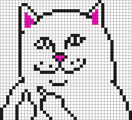 Рисунки по клеточкам котики