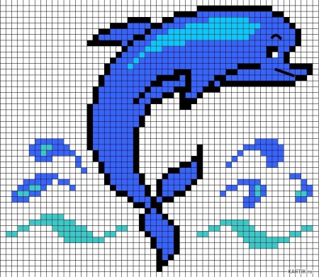 Рисунки по клеткам сложные