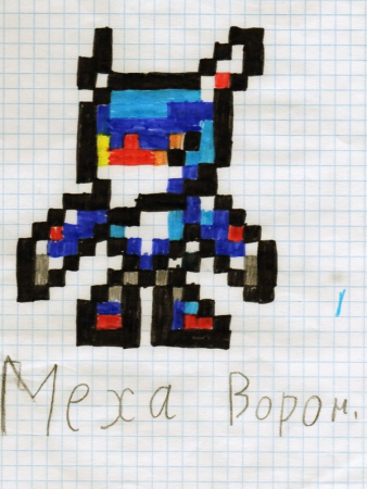 Ворон рисование по клеточкам