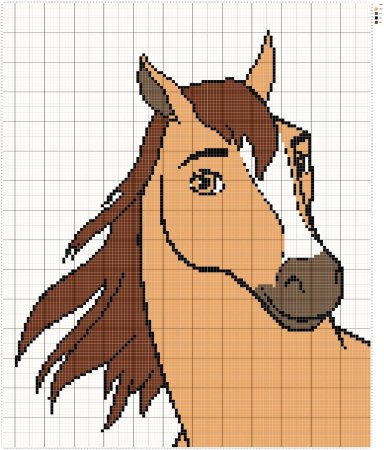 Рисунки по клеточкам лошади большие (44 фото)