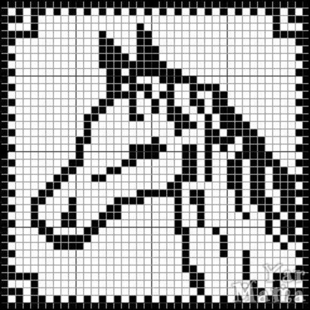 Рисование по клеточкам лошадь