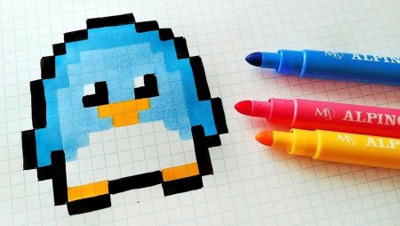 Рисунки по клеточкам фломастерами