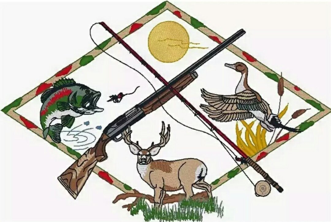 И охотиться на земли. Символы охоты и рыбалки. Символ охоты. Охотничьи символы. Эмблема охотников и рыболовов.
