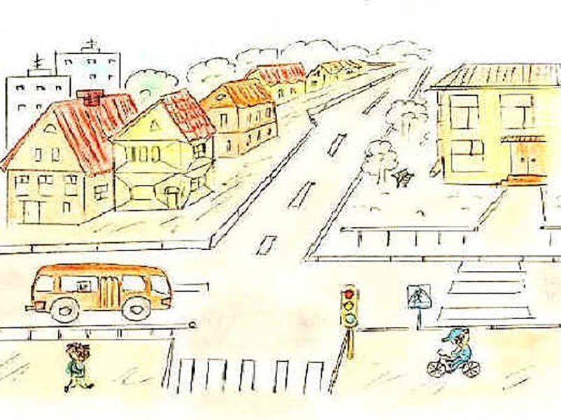 Третий класс дорог. Иллюстрации улиц города для детей. Рисунок дороги. Рисование школы дорога. Дорога в школу рисунок.