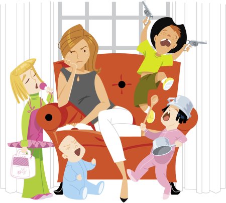 Многодетная мама рисунок