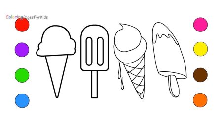 Мороженое раскраска для малышей