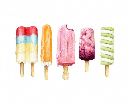 Мороженое акварелью