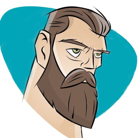 Мультяшный человек с бородой