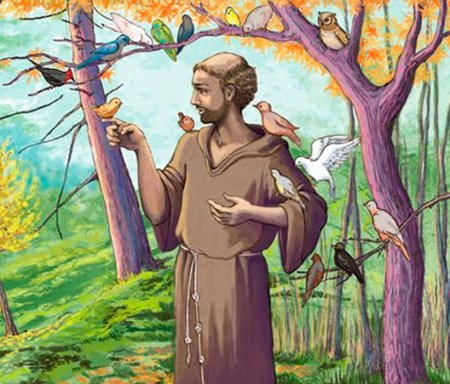 Франциск Ассизский проповедует