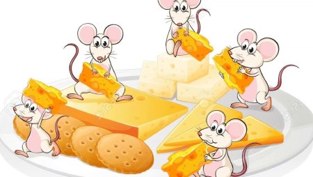 Иллюстрация мышонка в сыре