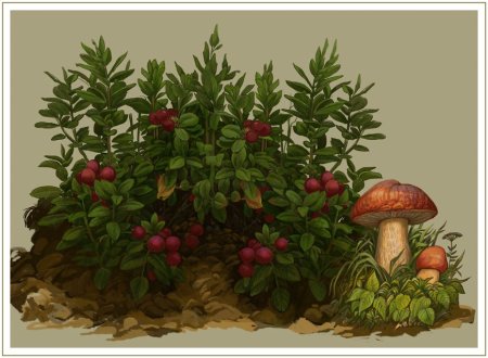 Брусника в живописи