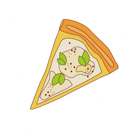 Кусок пиццы четыре сыра