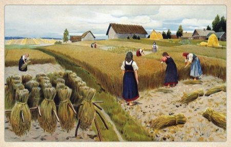 Кустодиев молотьба