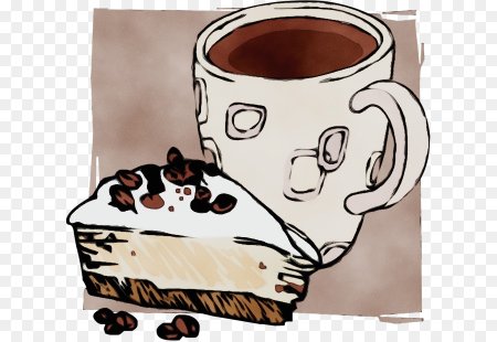 Кофе с тортиком рисунок