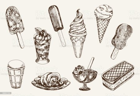 Скетч мороженое карандашом