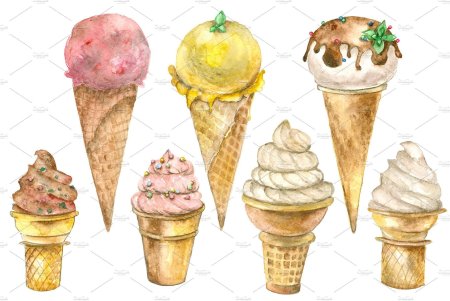 Мороженое акварелью