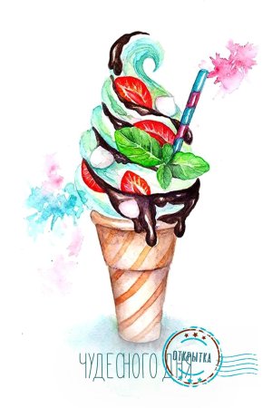 Сладости цветными карандашами