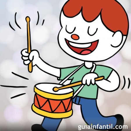 Марширующий мальчик с барабаном