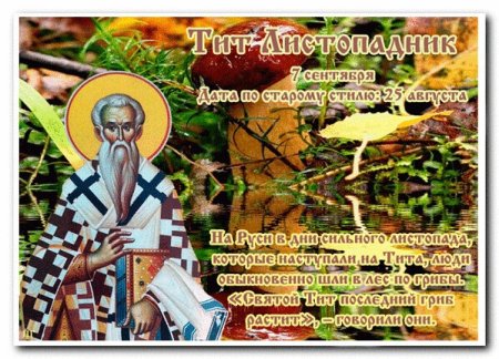 Тит Листопадник 7 сентября