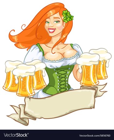 Рисованные девушки с пивом