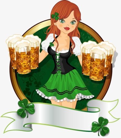 Мультяшная девушка с пивом