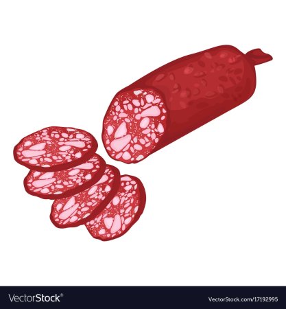 Кусочек колбасы вектор