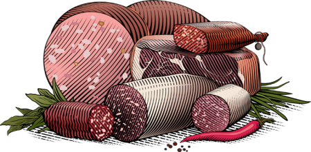 Колбаса иллюстрация