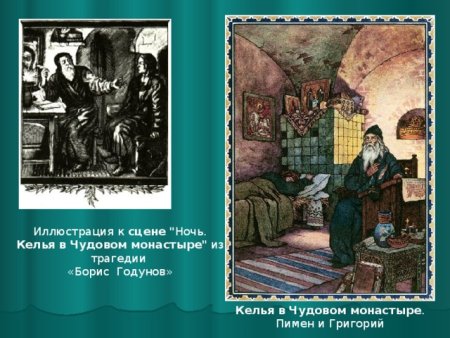 Борис Годунов сцена в Чудовом монастыре