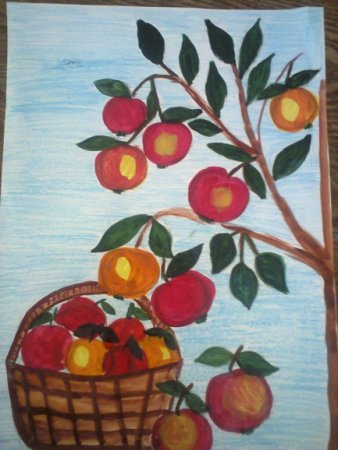 Рисование к яблочному спасу