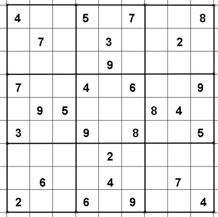 Sudoku классическая головоломк