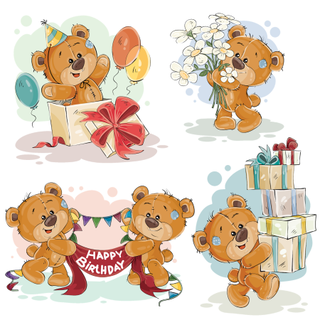 Медведь с подарком рисунок