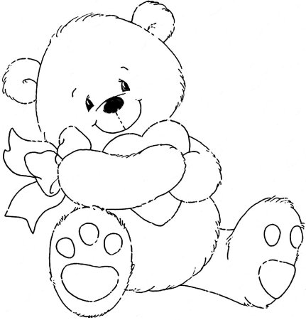 Мишка Тедди трафарет