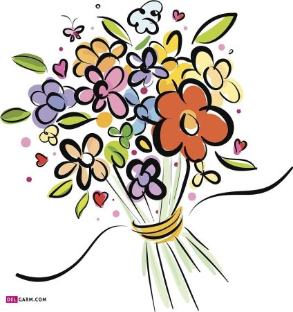 Мультяшные букеты цветов