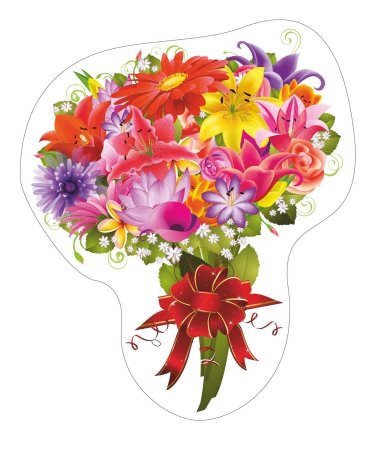 Букеты для вырезания цветные