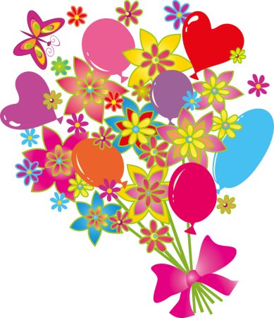 Мультяшные букеты цветов