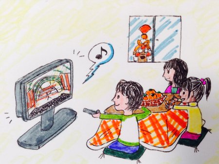 Иллюстрация дети телевизор